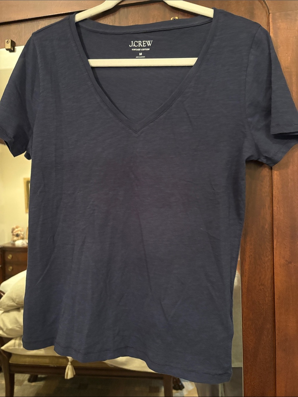 J.Crew Navy Short-Sleeve V-Neck Tee Vintage Cotton